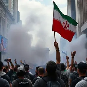 Protesto contra o regime do Irã