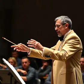 regência de orquestra com robô