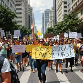 manifestação de professores