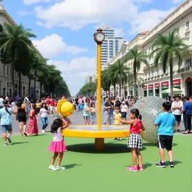 Avenida Paulista com crianças