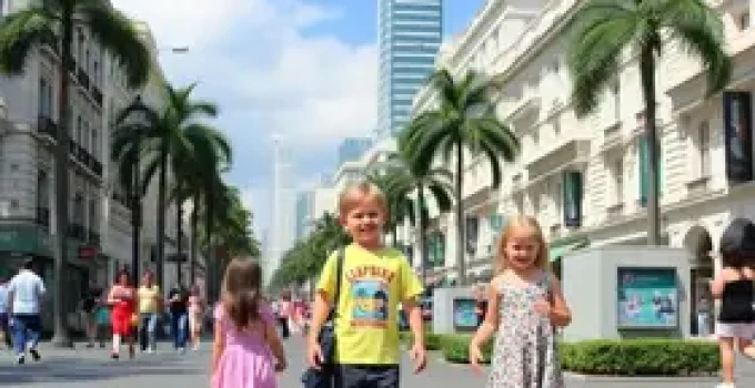 Avenida Paulista com crianças