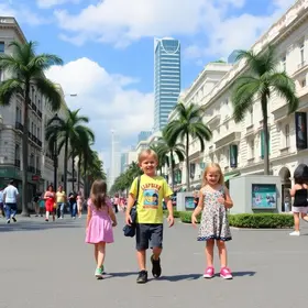 Avenida Paulista com crianças
