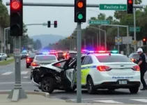 carro bate contra coluna semafórica