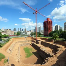 localização de vestígios arqueológicos