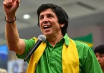 Milei desembarca em São Paulo para convenção de Flávio Bolsonaro